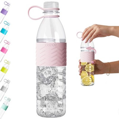 Copco Hydra Reusable Plastic Water Bottle 20 Ounces Pink Twist Open Loop Cap