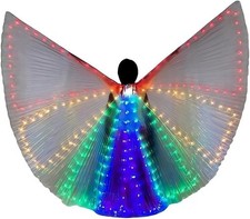 HOMEHIGH LED Belly Dance Isis Wings With Stick, Light Up Fairy Wings Costume ...