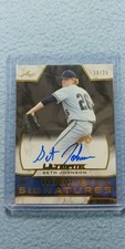 2019 LEAF ULTIMATE DRAFT SETH JOHNSON GOLD ROOKIE AUTO #'D 19/25 TAMPA BAY RAYS