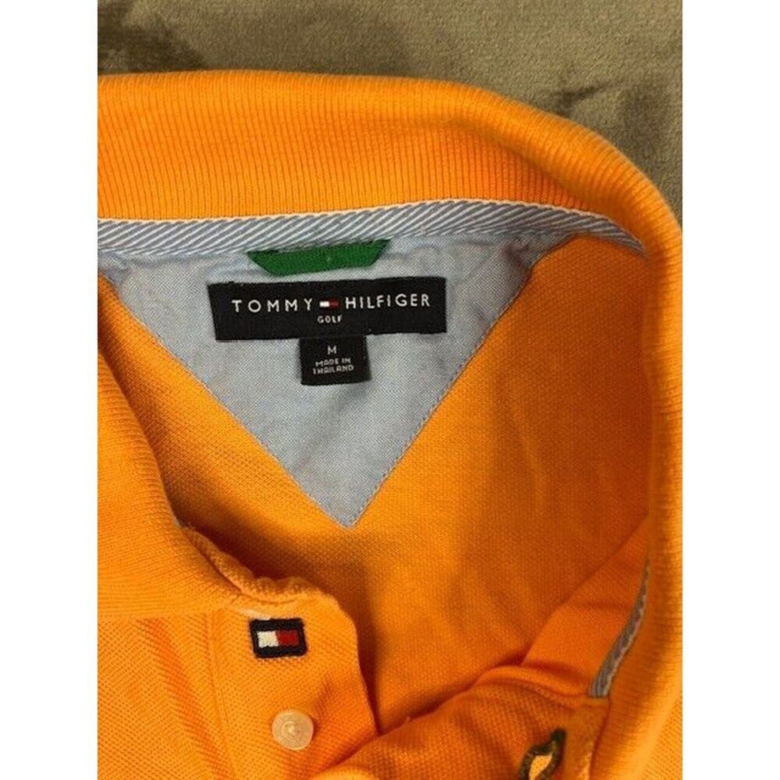 Men’s Orange Tommy Hilfiger Golf Polo Shirt Size Large Brand Casual Logo thumbnail 5