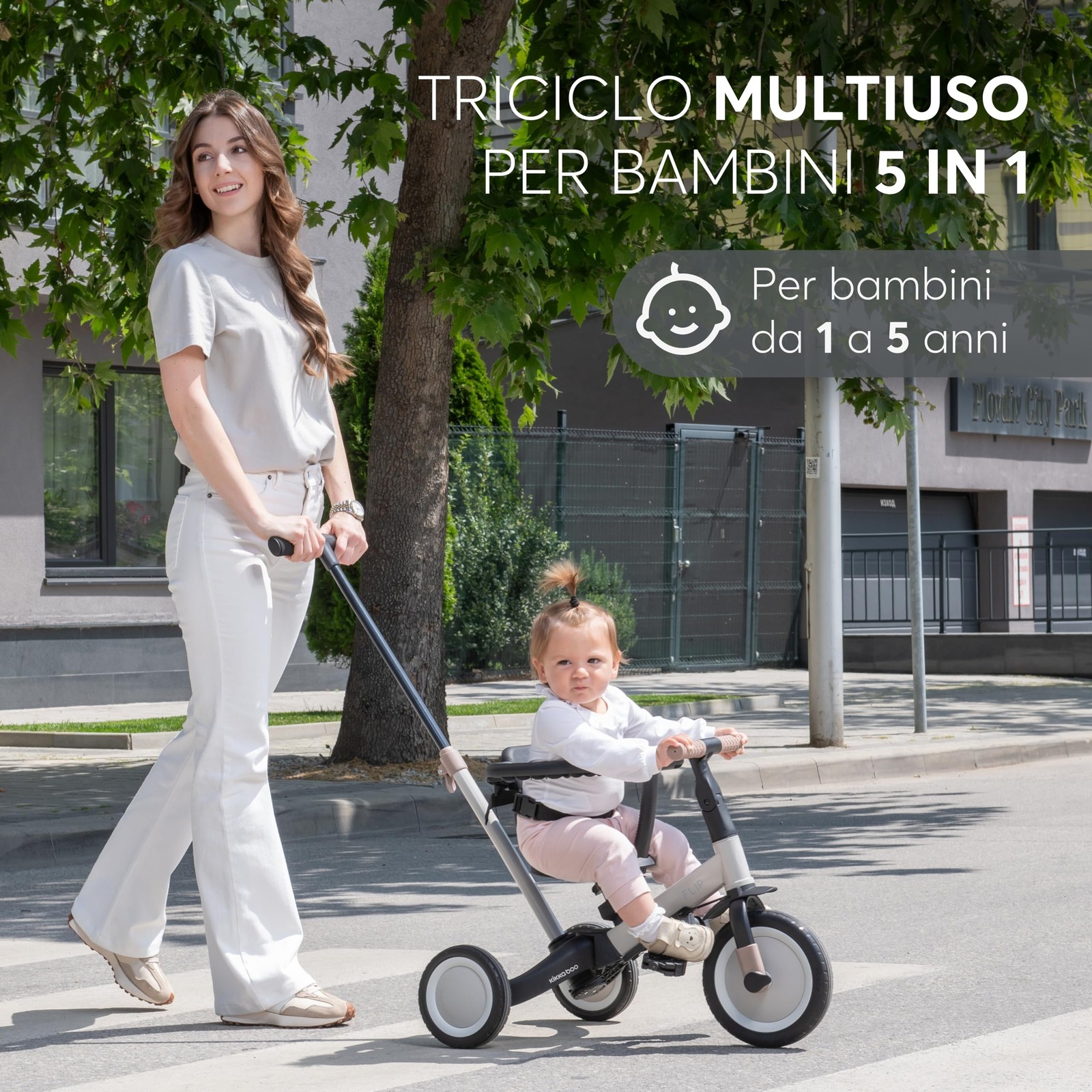 KikkaBoo Triciclo Evolutivo 5 in 1 per Bambini da 1 a 5 Anni FLIP Triciclo foto 3