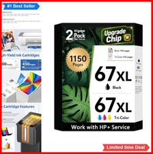 67XL Ink Cartridges Black Color Combo Pack High Yield 1150 Pages For HP DeskJet