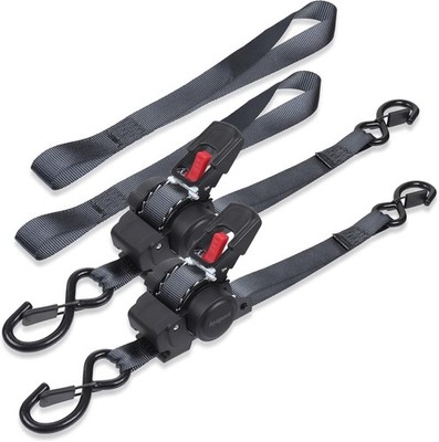 Retractable Ratchet Straps 1in X 12ft(2PK)-1500lb Break Strength,