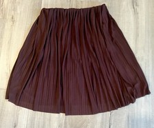 Zara PLEATED MIDI SKIRT Dark Brown Medium NWOT Made in Monaco