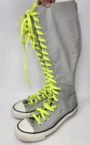 Converse Chuck Taylor All Star XX-HI Kniehohe Sneaker Grau Neon Selten Damen 8