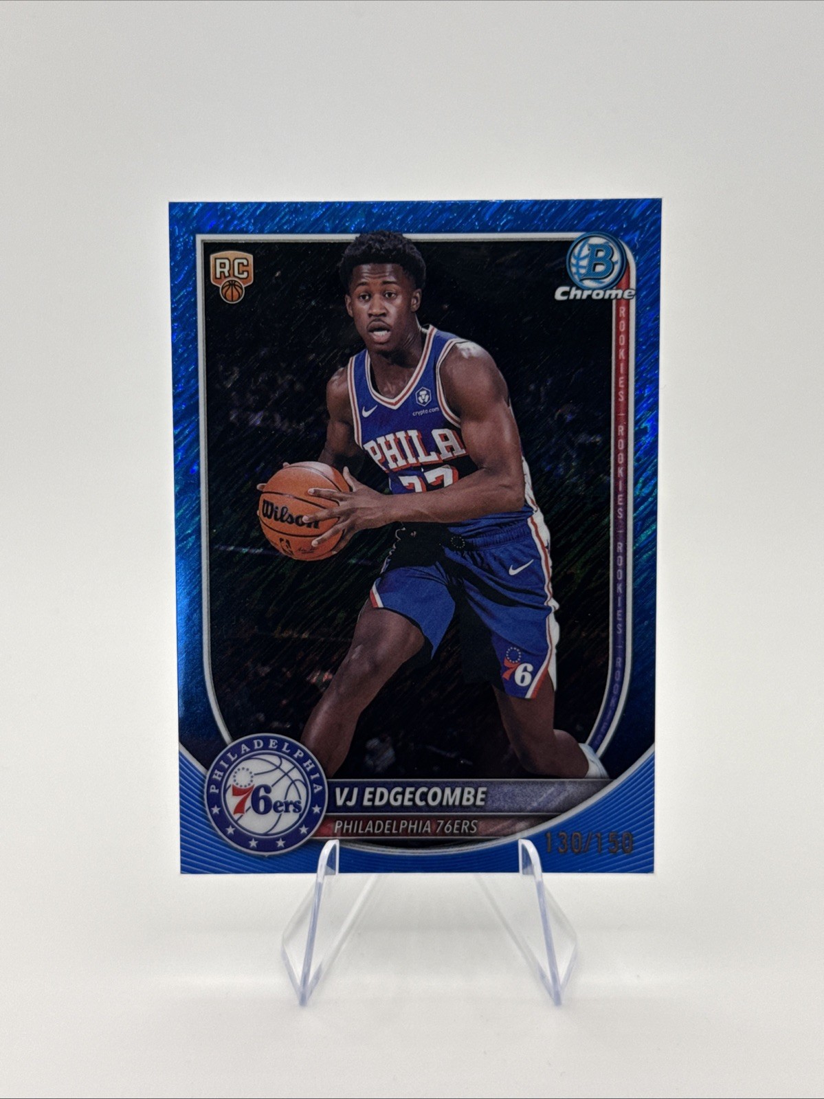 2025 Bowman Chrome #BCV-3 VJ Edgecombe Blue Shimmer Refractor /150 Rookie!