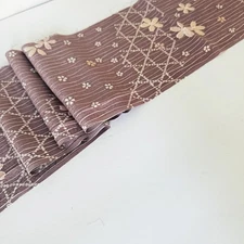 Wisteria Sakura #D 7x78-2.1yd LONG Vintage Jacquard Kimono Silk Blend Fabric RU2