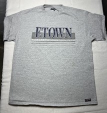 VTG Elizabethtown College ETOWN Jansport T Shirt 90’s Y2K Gray USA Made Flaw