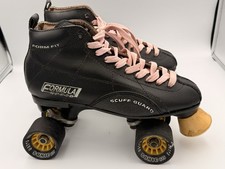 Vintage Pacer Formula Speed Quad Roller Skates Size 7 Black Sonic GTS Wheel Used