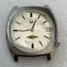 Broken Bulova 1971 DOW Chemical Service Accutron Mens Vintage Wrist Watch - Part