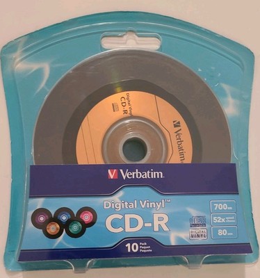 Verbatim CD-R 10 Pack Digital Vinyl 700MB 52X 80-Min Mini Albums. Factory Sealed