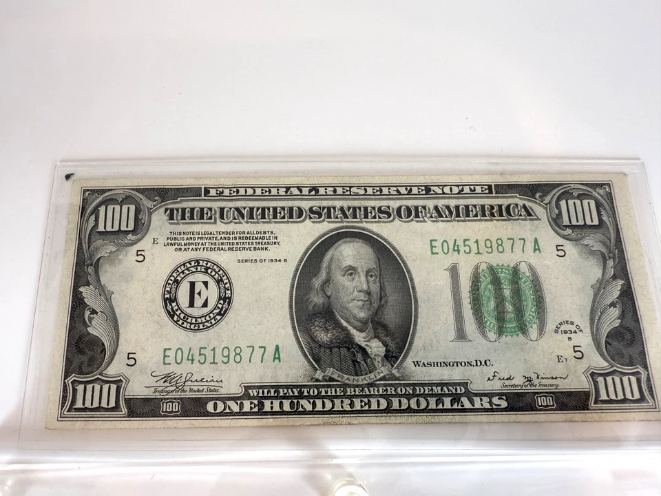 2- High Grade $100 Bills Series 1934 B, 1966 A Red Seal - Image 3 of 4