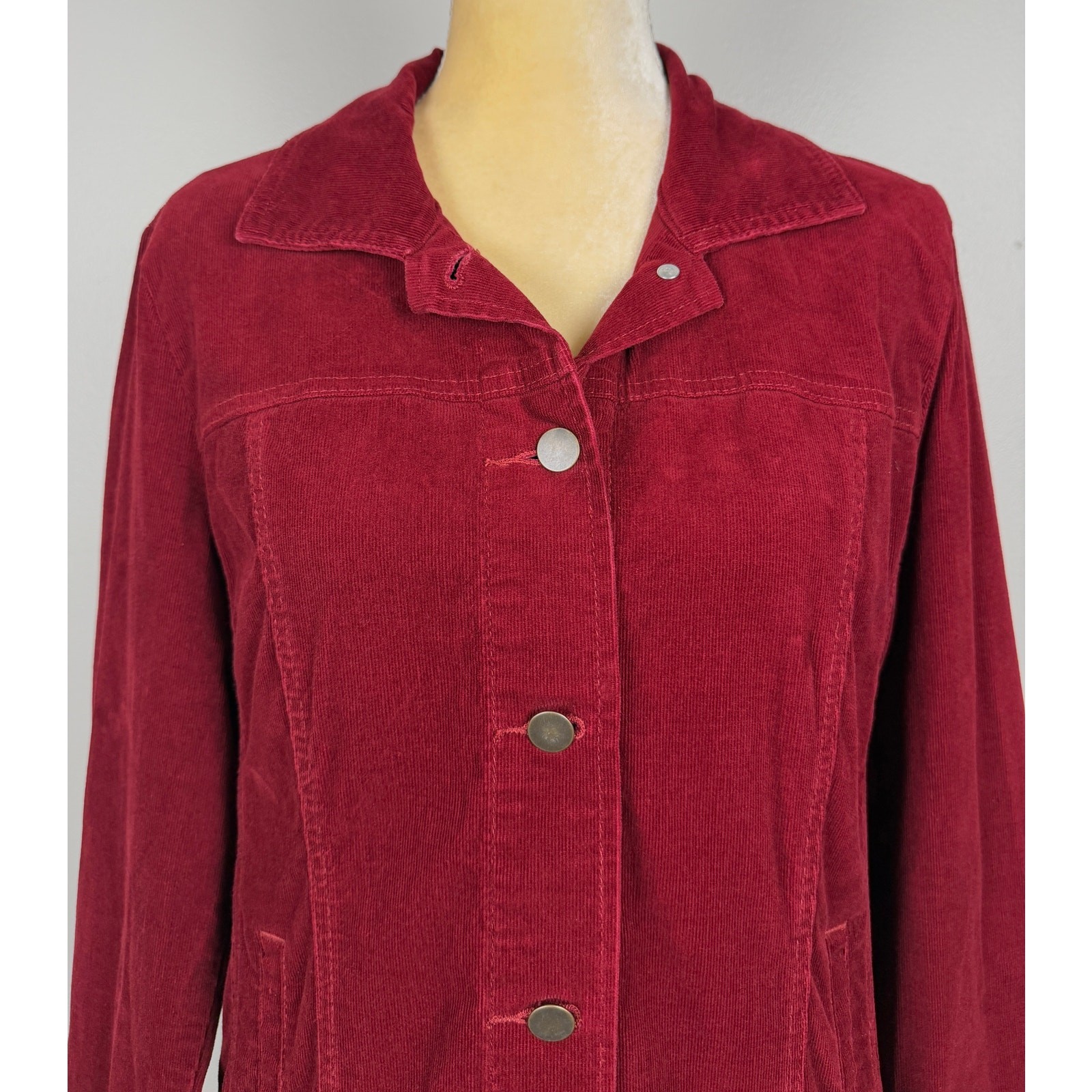 Pendleton Corduroy Button Front Jacket Red Women’… - image 3