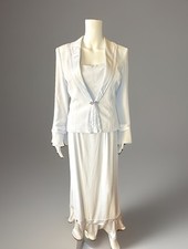 MONTAGE by Mon Cheri 2PC long maxi gown jacket rhinestone accent formal size 8