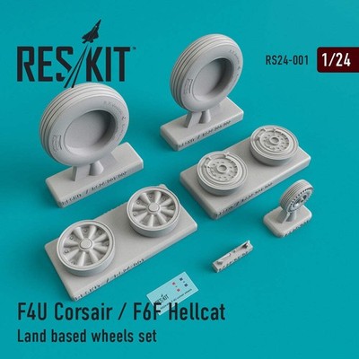 ResKit RS24-0001 1:24 Grumman F6F-5 Hellcat Land Based Wheel Set