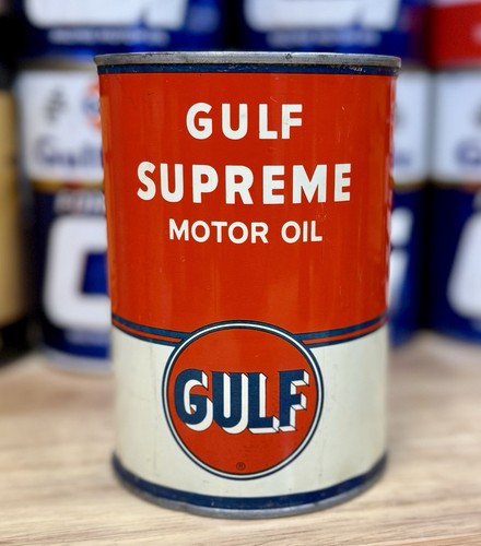 Vintage Gulf Supreme Motor Oil Can Quart Empty | eBay
