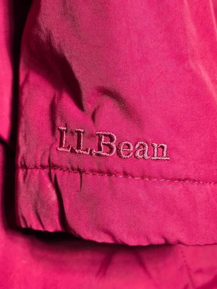 LL Bean Women’s Winter Warmer Coat XL Berry Pink / Red Lined Hooded Long Jacket - Image 2 of 4