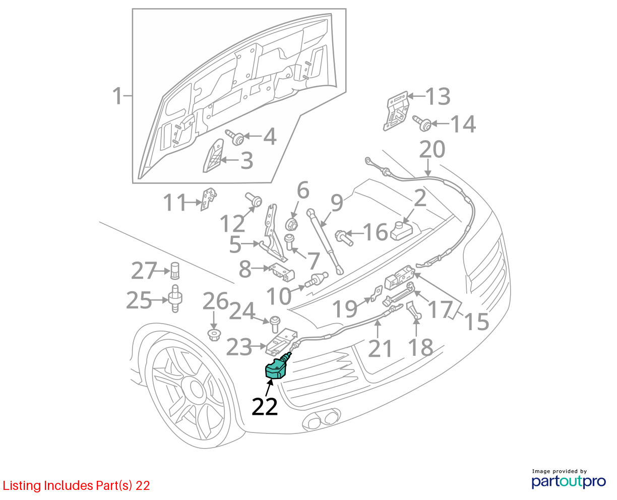 2014-2015 Audi R8 42 Fuel Latch Actuator Assembly Unit Mechanism OEM 420827606D