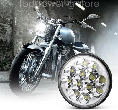 Brightest Chrome Motorcycle 5-3/4'' 5.75 inch LED Round Headlight For Sealed Beam