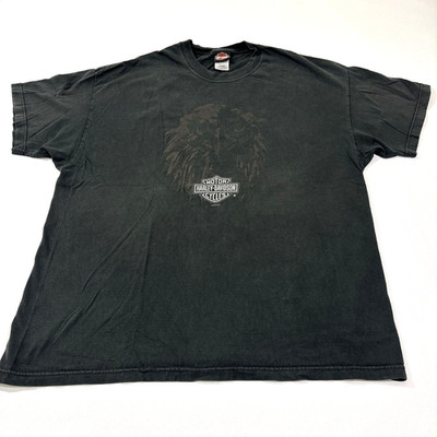 Harley-Davidson Men s 2XL Black Eagle Biker Tee Y2K 2003 Indianapolis Indiana