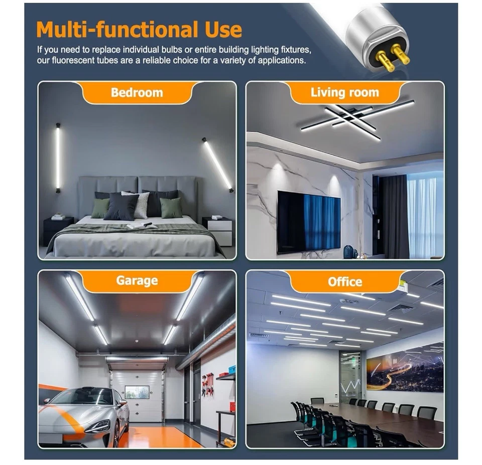 T5 14W Fluorescent Tube Lamps 549mm, CFL Bulbs Cool White 4000K, G5 2 Pin Base - Image 4 of 4