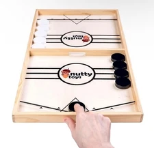Nutty Toys Sling Puck Family Game XL - Fast & Rapid Tabletop Game board Fun kid