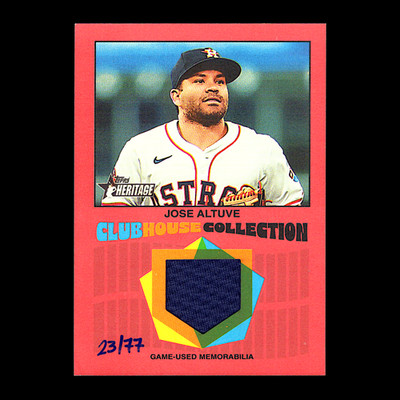 2026 Topps Heritage Jose Altuve Clubhouse Collection Relic Red Jersey Astros /77