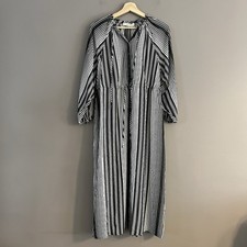 Everlane The TENCEL™ Gathered Maxi Dress Lagenlook Black White Stripes Sz XS