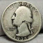 1935 D Washington Quarter, 90% Silver US 25 Cent Coin, Perfect For Albums, Q-35G