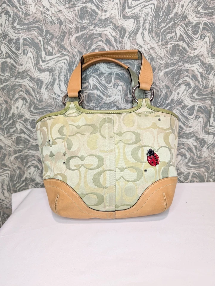 Coach Soho Optic Ladybug Handbag Signature Canvas Vintage RARE - Image 2 of 4