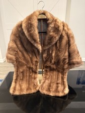Vintage Natural Pastel Mink Fur Jacket Shawl Collar Women  s Coat