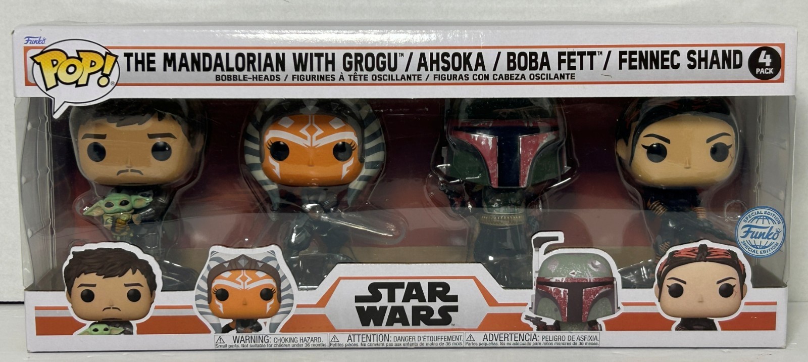 Funko Pop! Star Wars 4 Pack Mandalorian Grogu Ahsoka Boba Fett Fennec Shand