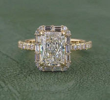 Radiant Cut Lab Grown Diamond Halo Ring ,Engagement Ring ,Wedding Gift For Her