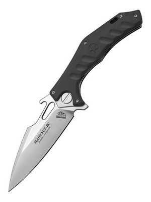 Mongoose-2C | 337-100406 | Black, Gray Folding Pocket Knife by HOKC - D2 Stai...