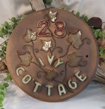 Handcrafted No. 28 IVY COTTAGE Ceramic House Sign