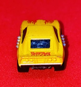 Vintage Micro Machines Dodge Charger Funny Car 1986 Yellow Red Flames