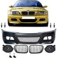 StoßStange Vorne Passt FüR BMW E46 Coupe Cabrio 99-03 Nebel FüR M3 +Nieten+Grill