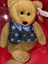 Ty Beanie Babies All-Star Dad Bear With Swing Tags And Case. 2005