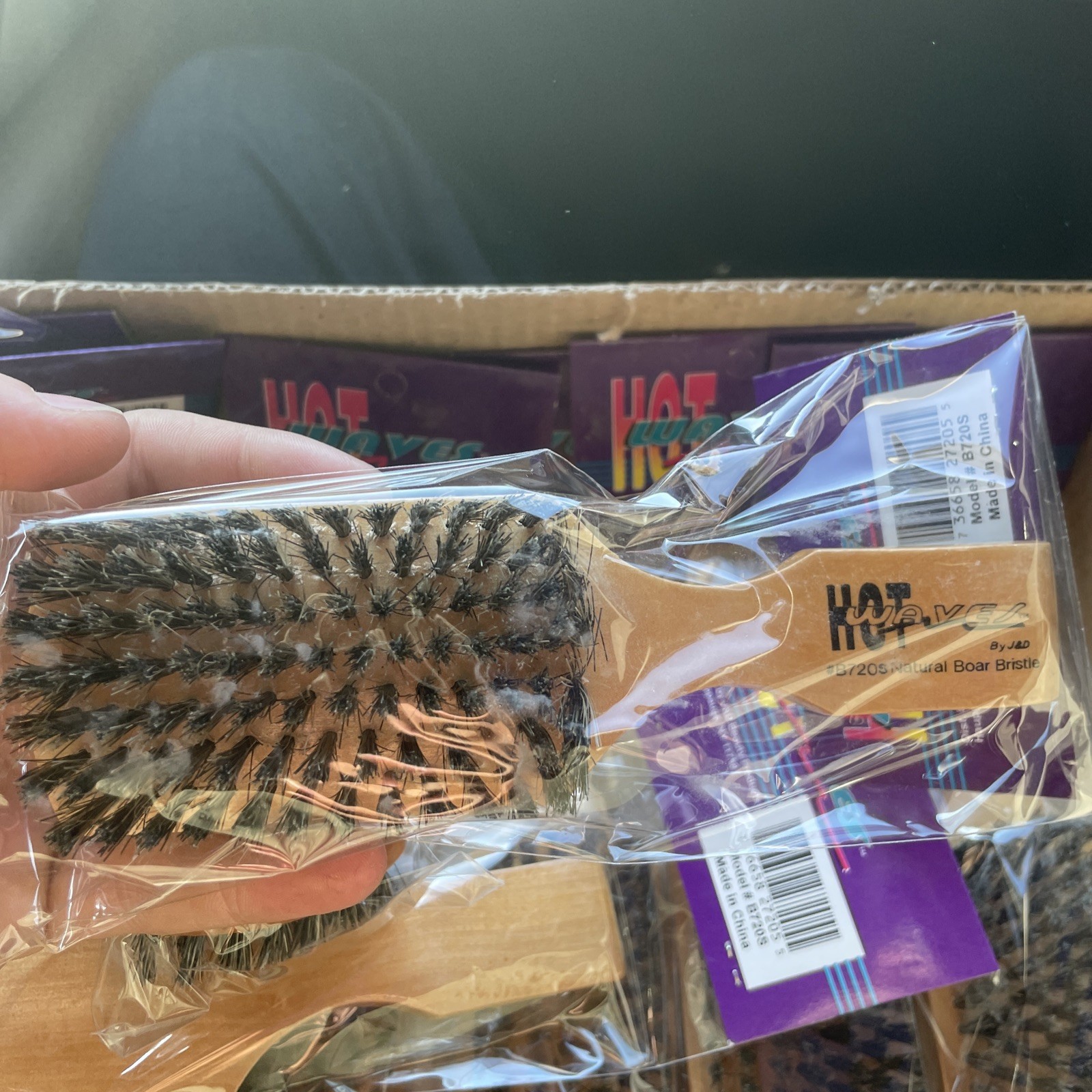 Hot Waves By J&D - Pure Boar Bristle 7 Row Brush #B720S (12 Brushes)