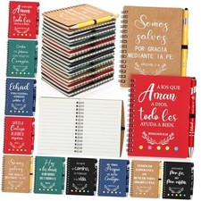 Set Spanish Christmas Christian Gifts Bulk Religious Notebooks 30 Colorful