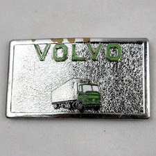 Vintage Volvo Truck Belt Buckle Rare 3.25" x 1.75" Plated and Enameled
