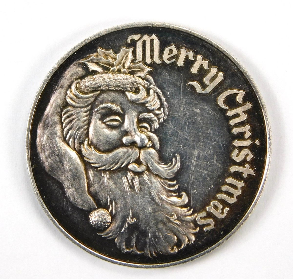 US Merry Christmas Santa 1 oz .999 Fine Silver Holiday Round 1984