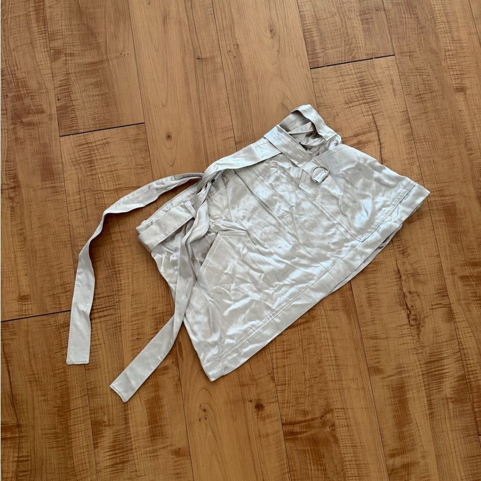 Satin Cargo Mini Skirt with tie Belt Brand New Vintage Y2K