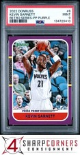 2022 PANINI DONRUSS RETRO SERIES PRESS PROOF PURPLE #6 KEVIN GARNETT POP 1 PSA 9