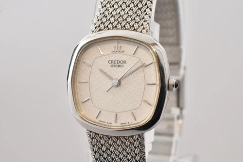 Vintage 1996 [MINT] Seiko CREDOR 4J81-5040 Women's Silver Watch Quartz Japan