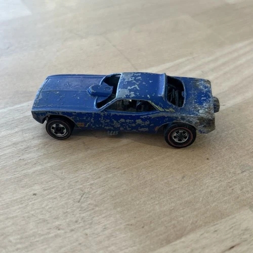 RARE VINTAGE 1969 MATTEL HOT WHEELS REDLINE TOP ELIMINATOR 6969 BLUE BODY & BASE