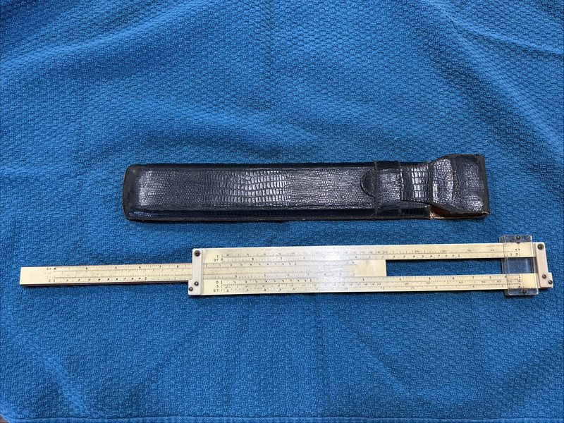 Vintage Frederick Post Slide Rule No 1457 Mannheim Trig With Original Case U.S.A