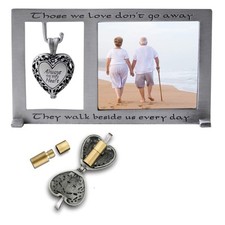 Those We Love Memorial Photo Frame with Vial for Ashes or a Keepsake, Funeral or