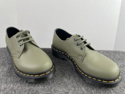 Dr. Martens 1461 Khaki Green Leather Oxford Shoes Women's Size 6