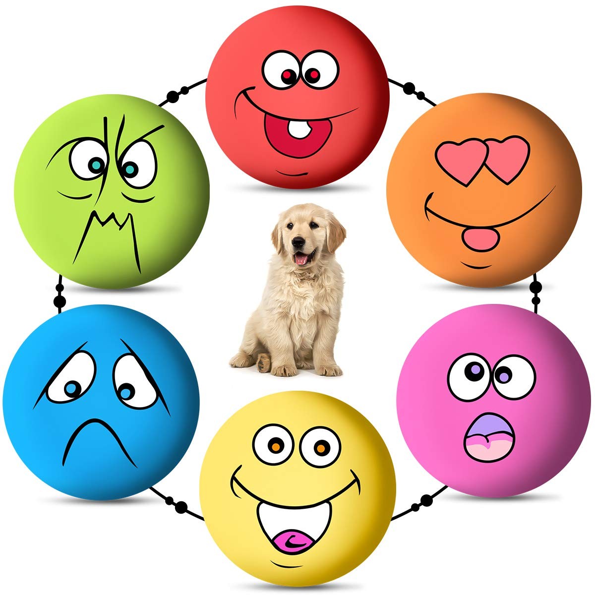Jouets pour chiens de petite taille : lot de 6 animaux latex